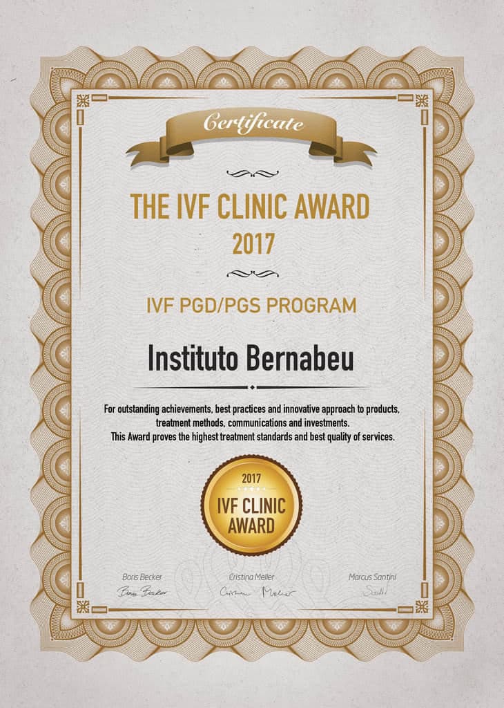 IVF-klinik AWARD 2017 – Instituto Bernabeu – IVF PGD / PGS Program